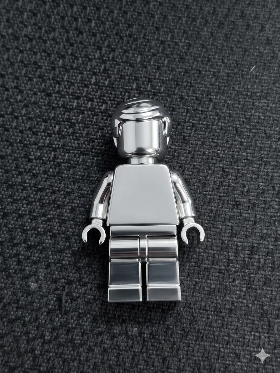 Upcycled LEGO Minifig w/male hair style