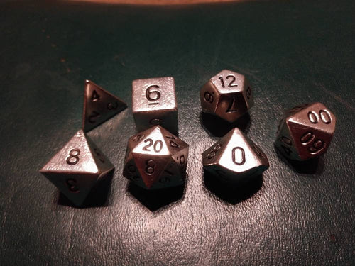 D&D Dice set solid sterling silver